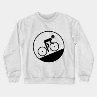 Cyclist Bicyclist Biker (Racing Bicycle / Uphill / Black) Crewneck Sweatshirt